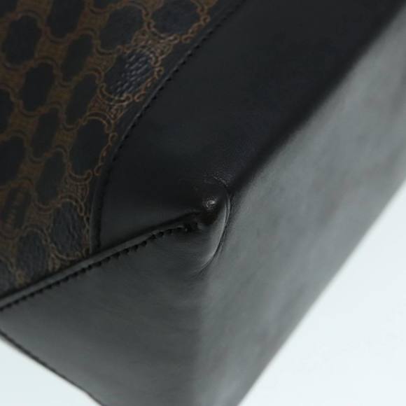 CELINE Macadam Canvas Hand Bag PVC Black Gold Auth 90948 - Picture 15 of 16